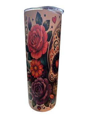 BUY NOW Floral Sugar Skull Stainless Steel Tumbler